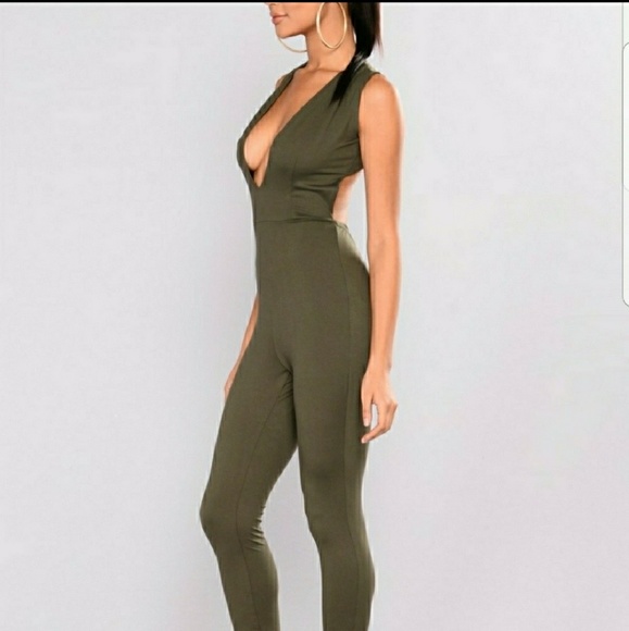 olive green jumpsuit fashion nova